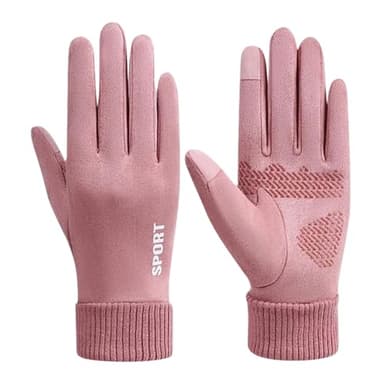 Mayoii Fahrradhandschuhe Damen Winter – Warme Winterhandschuhe Damen Winddicht & Wasserdicht, Touchscreen Radsporthandschuhe mit Rutschfestem Silikon für Radfahren, Autofahren & Outdoor (Pink)