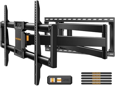Perlegear TV Wandhalterung für 42-90 Zoll TV bis zu 68 kg Langarmige Voll-bewegliche, 1018 mm Lange Verlängerung Vormontierte Eck Wandhalterung Fernseher mit Drehung Neigung max. VESA 800x400 mm