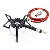 XPOtool Gaskocher Set max. 8 kW mit Gasdruckregler 28 mbar IT und Gasschlauch 1,5 m für Outdoor und Camping Gas Campingkocher