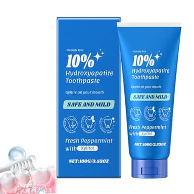 Hydroxylapatit Zahnpasta,10% Hydroxyapatite Toothpaste, Zahnpasta Hydroxylapatit Fluoridfreie für Repariert Sanft Den Zahnschmelz und Lindert Zahnempfindlichkeit (1)