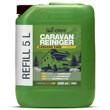 bio-chem Caravan- und Wohnmobil-Reiniger - Extra Starkes Konzentrat - 5000 ml - Reiniger für Wohnmobile, Wohnwagen, Vorzelte, Regenstreifenentferner - Made in DE