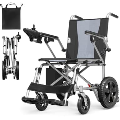 ZIIVIE VS Elektrorollstuhl Faltbar Leicht, Elektrischer Rollstuhl Schmal für Wohnung, Rollstuhl mit 20km Reichweite un 130kg Tragkraft,Leichter Elektrischer Rollstuhl, Elektromobil für Senioren (12Ah)