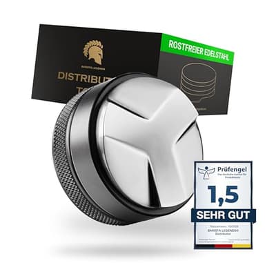 Barista Legends® Espresso Distributor Edelstahl höhenverstellbar - Leveler Tool für perfektes Kaffeemehl im Siebträger - für perfekte Ergebnisse (58mm Ø)