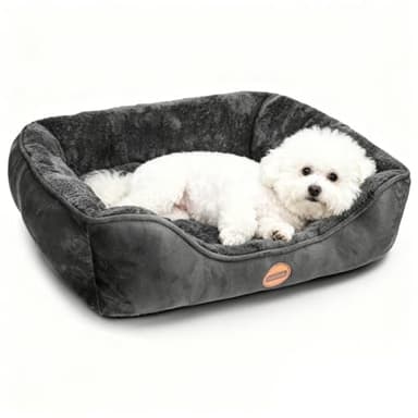 Nobleza - Waschbare Hundebett, Super Weiches Nest Hundesofa mit Erhöhtem Rand & Rutschfester Unterseite für Mittel/Große Hunde, 67x57 cm (Schwarz) - M