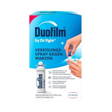 Duofilm Vereisungsspray by Dr Yglo gegen Warzen, Behandelt Warzen und Dornwarzen bei der ersten Anwendung, Wirksame Behandlung durch vereisen, Ab 4 Jahren, Medizinprodukt mit Dimethylether; 50 ml