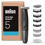 Braun Series X Barttrimmer, Bodygroomer , Elektrorasierer , Haarschneidemaschine Profi, 6 Aufsätze für 3-Tage-Bart, Körper, Intimbereich, Bartschneider, Reisebeutel, XT5270
