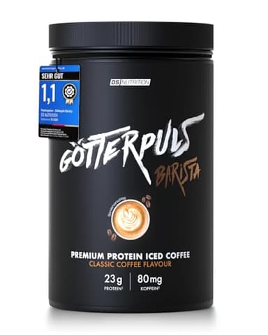 OS NUTRITION Götterpuls Barista Premium Protein Iced Coffee Classic Coffee Flavour 600g | Whey Protein mit echtem Kaffee und 23g Protein pro Drink