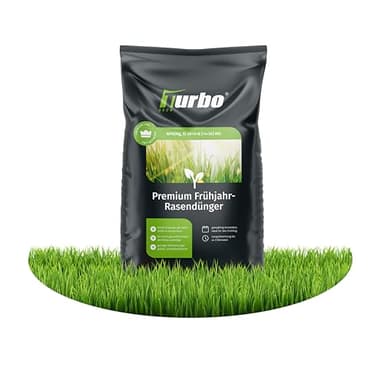 Frühjahr Premium Rasendünger Turbogrün, 2,5kg für 80m², Dünger gegen Moos, Ideal im Frühjahr, geeignet für Streuwagen, staubarmes Granulat, Rasen dünger