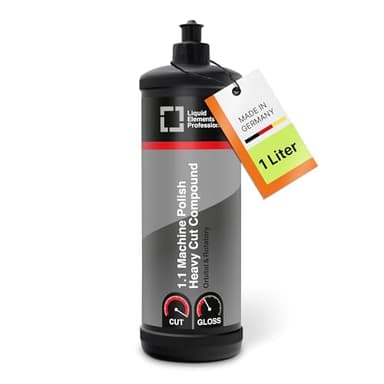 Liquid Elements - Autopolitur Heavy Cut 1L - Hochleistungs-Polierpaste für Autolacke mit Tiefenkratzer, Schneller Glanz & Hologrammfrei – Hochabrasiv & Silikonfrei, ideal für alle Poliermaschinen