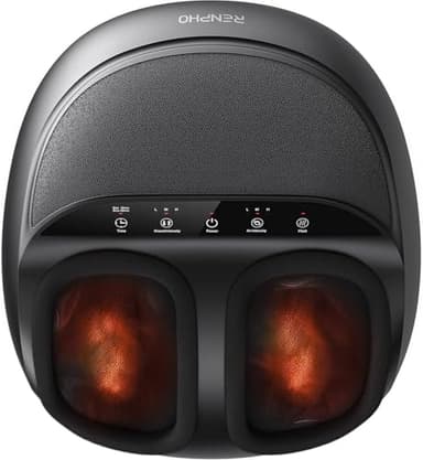 RENPHO Fußmassagegerät, Tiefenknet Shiatsu Fußmassagegerät für Plantarfasziitis, mit Wärme, Kneten, Rollen und Luftkompression, Geschenke für Frauen Männer, Bis Schuhgröße 46, Schwarz