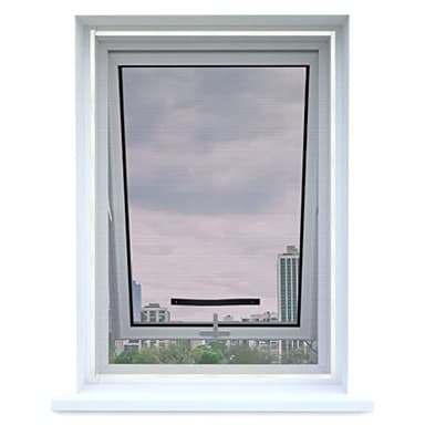 Apalus Fliegengitter für Dachfenster, Insektenschutz zum Anbringen an Klappfenster, Zuschneidbar auf Fenstergrößen bis 110x130cm, Schwarz, 2 Stück