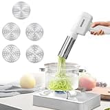 Nudelmaschine Elektrische,Elektrische Nudel Presse,Handheld Elektrische Pasta Nudel Maschine,Automatische Wiederaufladbare Hand-Nudelmaschine,Nudelmaschin mit 5 Pressformen, 4 Zubehörteilen
