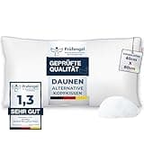 Kopfkissen 40x80 -Hochwertige Daunenkissen Alternative Füllung, Flauschiges & gut gefülltes Kissen mit Reißverschluss, Für Allergiker geeignet, Hochwertige Daunenalternative Mikrofaser 60° Waschbar