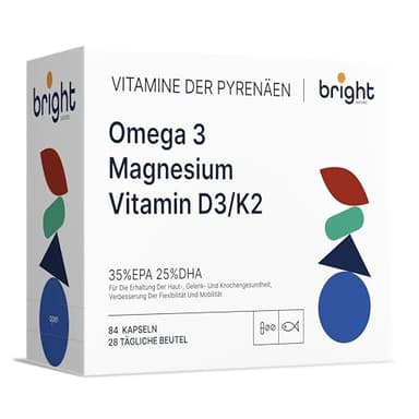 Omega 3 Magnesium Vitamin D3 K2 2000 ie – Altersmanagement, 3 Ergänzungen in 1 Paket für Gesundheit und Wohlbefinden I 28 Tagesdosen