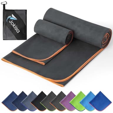 2 Stück Microfaser Handtücher Set (180x90cm Badetuch Groß+100x50cm Sporthandtuch), Schnell Trocknend und Kein Sand Strandhandtuch, Mikrofaser Handtuch für Fitness, Strand, Fitnessstudio, Camping