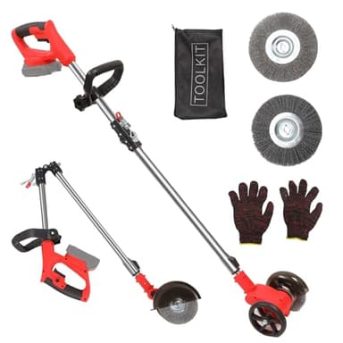  Akku-Fugenreiniger Kompatibel mit Makita 18v Batterie,120-155cm Arbeitsgriffhöhe, mit wechselbare Fugenbürsten aus Nylon & Stahldraht, Teleskop-Führungsholm,Unkrautbürste Fugenkratzer (Ohne Akku)