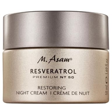 M. Asam RESVERATROL PREMIUM NT50 Restoring Night Cream (50ml) – Nachtcreme Für Das Gesicht, Anti-Aging Pflege Mit Resveratrol, Hyaluron & Sheabutter, Glättende Gesichtscreme Ab 40, 50 & 60