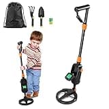 FIVMEN Garten Metalldetektoren für Kinder LCD-Display Metallsuchgerät Profi Detektor mit ABS Lang Handgriff, Wasserdicht Suchspule & Tragtasche Metalldetektor für Kinder und Anfänger