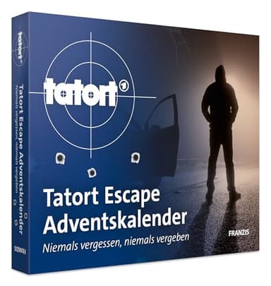 FRANZIS 67227 - Tatort Escape Adventskalender: Niemals vergessen, niemals vergeben, Escape Room mit 24 spannenden Rätseln für die Adventszeit