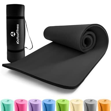 #DoYourFitness x World Fitness | Fitnessmatte "Ashanti" | 190x100x1cm | Phthalatfrei & rutschfest | Gymnastikmatte ideal für Yoga, Pilates, Fitness, Outdoor im Studio & zu Hause | Schwarz