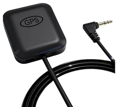 Auto Aktive GPS Antenne 3 Meter | GPS Antenne mit 3,5mm 3Pin RG174 Anschluss und Magnetfuß für Autoradio GPS Navigationssystem | 28 dB