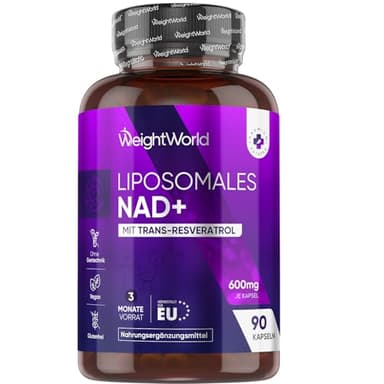 Liposomales NAD+ mit Trans- Resveratrol - 600 mg pro Kapsel - 3 Monate Vorrat - NAD Plus Mit Phospholipid Komplex - Trans Resveratrol 98% (Quelle: Japanischer Knöterich) - WeightWorld
