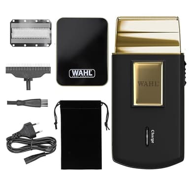 Wahl Travel Shaver Gold Edition- Schnurloser und wiederaufladbarer Elektrorasierer für Männer, ideal für Reisen, zum Schneiden von Haaren und Bart, kompakt und tragbar