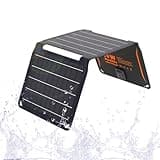 FlexSolar 15 W tragbares Solarpanel-Ladegerät (5.5 V/2.9 A max), wasserdicht, faltbar, IP67, mit USB-Anschluss, kompatibel mit iPhone Xs/X/8/7, iPad, Camping, Rucksackreisen
