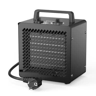 DAHTEC Keramik Heizlüfter 3000 Watt Klein Heizstrahler Bauheizer Bautrockner mit Thermostat & 3 Heizstufen Heizgebläse für Bad, Tisch und Innenbereich