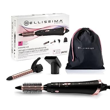 Bellissima Ceramic Air, 3-in-1-Heißluftformgerät, für kurzes und mittellanges Haar, 800 W, Formen und Trocknen, Keramikbeschichtung, 2 Luft/Temperatur-Kombinationen, Kaltluftstoß, Etui