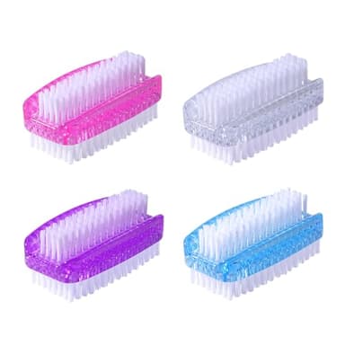 4 Stück Handbürste Nagelbürste mit Harten Borsten, Doppelseitige Handwaschbürsten, Finger Bürste für Reinigung von Hand Nagel Bad Waschbecken (4 Color)