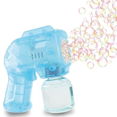 Blubbel Seifenblasenpistole, LED Seifenblasenmaschine, 50ml Seifenblasenflüssigkeit Tank, Seifenblasen Pistole, Blasen Kanone, Luftblasen Bazooka Bubble Gun, Geschenke für Kinder, Hochzeit