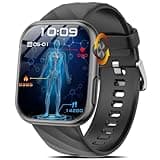 2025 Neue Smartwatch EKG+HRV/Harnsäure/BMI Herren Damen 1,97"AMOLED Gesundheitsuhr mit Telefonfunktion 24H Herzfrequenz SPO2 ΒΙutdruck Körpertemperatur BΙυtｚυcker Schlafmonitor Fitnessuhr(Schwarz)