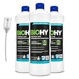 BiOHY Vordach- und Terrassenreiniger (3 x 1 Liter) + Dosierer | Bio Konzentrat für Glasdächer, Kunststoffdächer, Wintergärten | Nachhaltige Reinigung & Pflege | Hohe Wirksamkeit und strahlender Glanz
