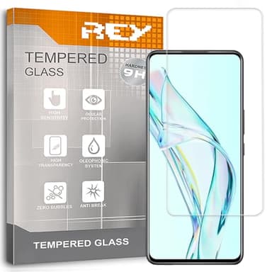 REY Pack 2X Bildschirmschutz aus gehärtetem Glas für ZTE AXON 20 5G - ZTE AXON 30 5G, Schutzfolie, Displayschutzfolie 9H+ Härte, Anti-Kratzen-Öl-Bläschen