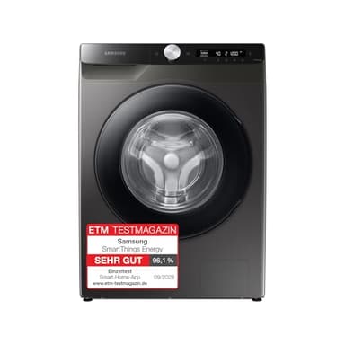 Samsung Waschmaschine, 8 kg, 1400 U/min, Ecobubble, Automatische Waschmittel- und Weichspülerdosierung, Inox/Schwarz, WW80T534AAXAS2