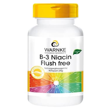 B3 Niacin Flush Free - 90 Kapseln - Nicotinamid - hochdosiert - 400mg Niacin - Ohne Flush - vegan | Warnke Vitalstoffe - Deutsche Apothekenqualität