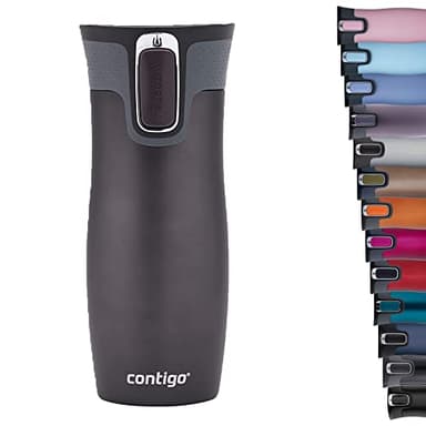 Contigo West Loop Autoseal Thermobecher, Edelstahl Isolierbecher, Kaffeebecher To Go, BPA frei, auslaufsicherer Reisebecher mit Easy-Clean-Deckel, hält bis zu 5h warm, 470 ml, 1 Stück