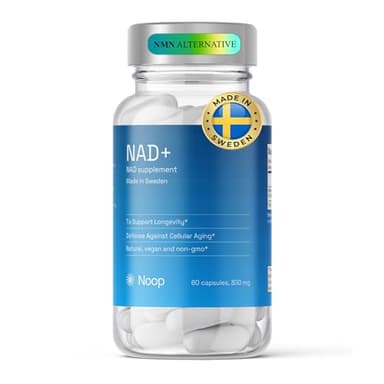 NOOP NAD Plus Nicotinamide Riboside – Premium NMN Kapseln Alternative, NAD Booster & Anti-Aging Supplement – vegan & laborgetestet, Hergestellt in Schweden, 300 mg und 60 Kapseln