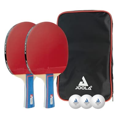 JOOLA 54820 Tischtennis-Set Duo Bestehend aus 2 Tischtennisschläger+3Tischtennisbälle+1Aufbewahrungstasche,mehrfarbig,onesize