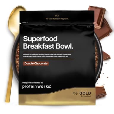 Protein Works | Superfood Frühstück - GOLD Innovation, Preisgekrönte Cerealien, Protein-Müsli, Nährstoffreich mit Körnern, Samen & Hafer, Ballaststoffreich, Doppel-Schokolade, 10 Portionen, 600g