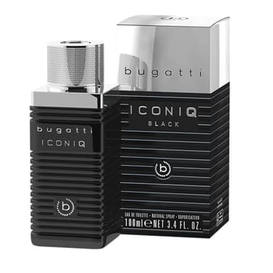 bugatti Iconiq Black Parfum Herren 100ml Holzig Ambriert Scharfes Männerparfüm mit komplexen Noten von Kardamom Sandelholz, Lavendel und Bernstein Markant Dunkles Eau de Toilette Herren Parfüm
