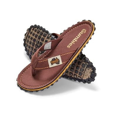 Gumbies Classic - Flip Flops aus recycelten Materialien - robuste Sohle aus wiederverwerteten Autoreifen, ergonomisches Fußbett - Brown, 45