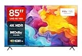 TCL 85V6B 85 Zoll, 4K Ultra HD, HDR TV, HDR10+, Dolby Vision, Smart TV unterstützt von Google TV (Dolby Atmos, Motion Clarity, Sprachsteuerung, Kompatibel mit Google Assistant, Chromecast eingebaut)