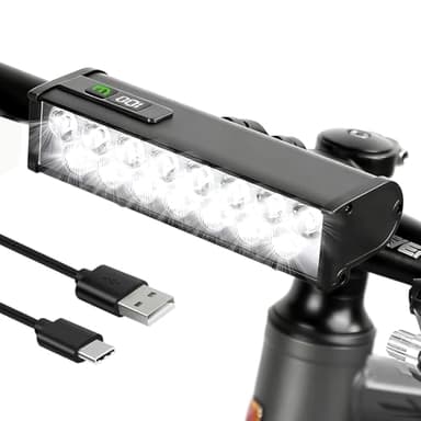 15 LED Lampen Fahrradlicht Vorne, 3500 Lumen, 8000mAh, Fahrradlampe mit LCD-Batteriestandsanzeige, IPX6 Wasserdicht Fahrrad Licht, StVZO Standard Fahrradbeleuchtung