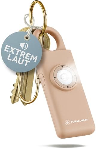 Schallwerk ® Safety+ Taschenalarm für Frauen – Persönlicher Alarm mit LED-Licht – Schrillalarm Schlüsselanhänger für Selbstschutz & Sicherheit unterwegs – laut & kompakt