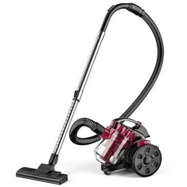 Beutelloser Staubsauger ohne Beutel, 2600W Staubsauger Beutellos, Staubsaugers Starke Saugleistung 21kPa, Leistungsstarker Staubsaugers 1,5L, mit 5m Kabel, für Teppiche, Harte Böden, Tierhaare (A)