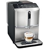 SIEMENS Kaffeevollautomat EQ300 TF303E07, für viele Kaffeespezialitäten, Milchaufschäumer, Keramikmahlwerk, OneTouch-Funktion, 1300 W, Inox silver metallic