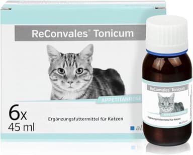 alfavet ReConvales Tonicum Katze, 6 x 45ml, appetitanregendes Ergänzungsfuttermittel zur Rekonvaleszenz und bei Untergewicht