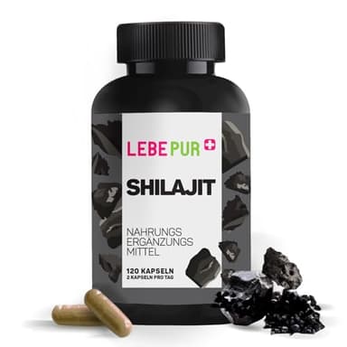 Lebepur Shilajit Kapseln 120 Stück – 1000mg Shilajit Extrakt, 4:1 Extrakt, Vegan, Himalaya-Ursprung, Mineralienpräparat, Laborgeprüfte Qualität